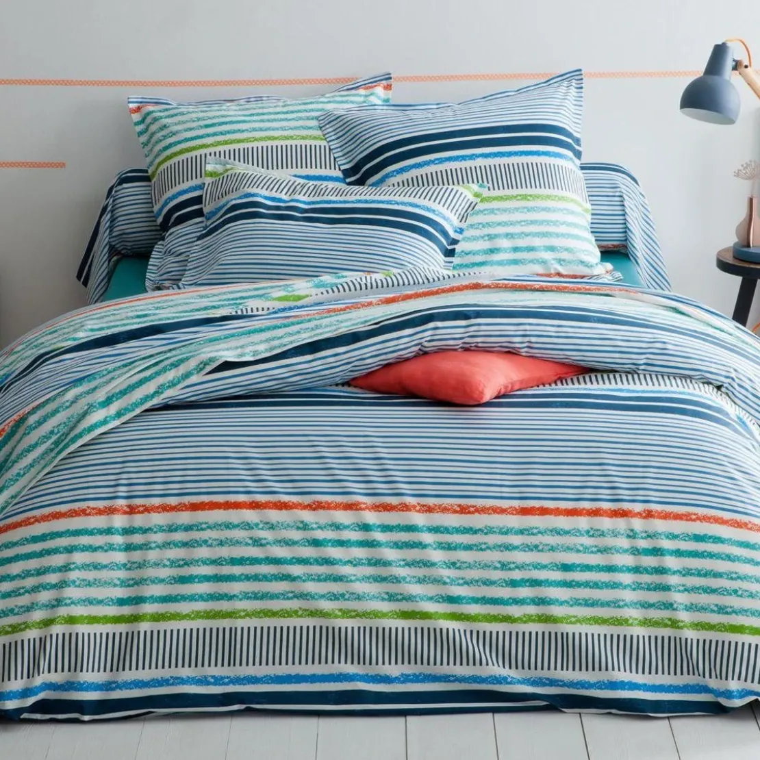 3S. x CollectionTaie de traversin en coton MARINE