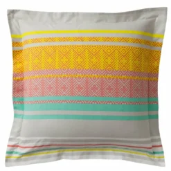 3S. x CollectionTaie de traversin coton FLUKO - gris/jaune