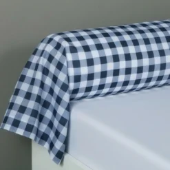 3S. x CollectionTaie de traversin coton US FLAG - Vichy Bleu
