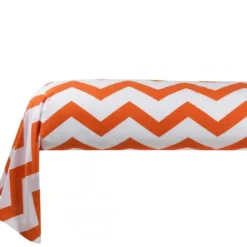 3S. x CollectionTaie de traversin en coton CHEVRON - Orange/Blanc
