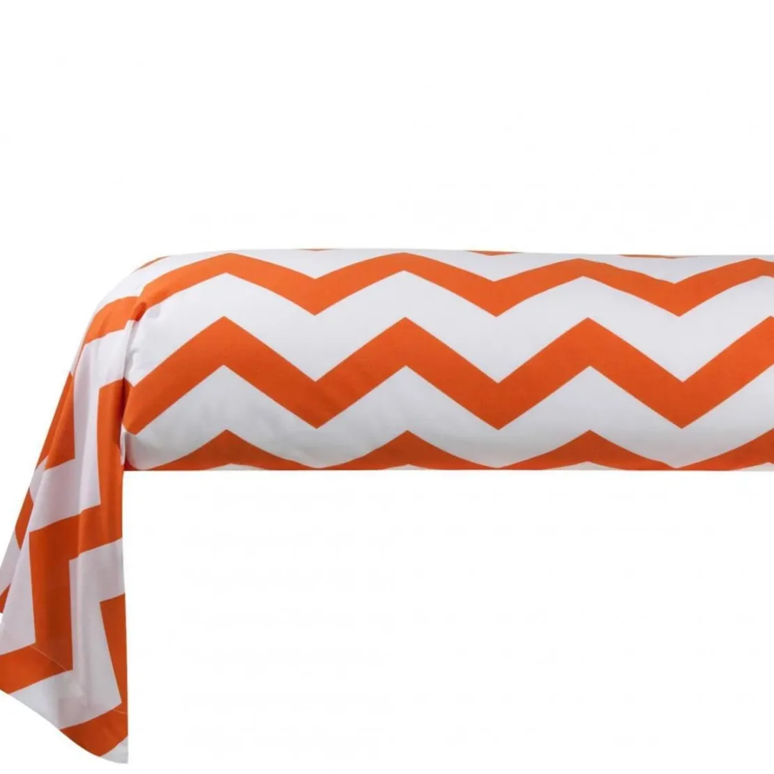 3S. x CollectionTaie de traversin en coton CHEVRON - Orange/Blanc