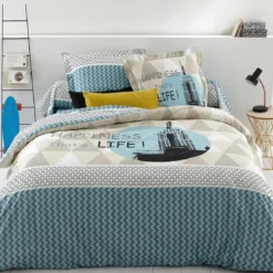 3S. x CollectionTaie d'oreiller coton HAPPINESS