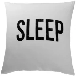 3S. x CollectionTaie d'oreiller coton - SLEEP - Blanc/Noir