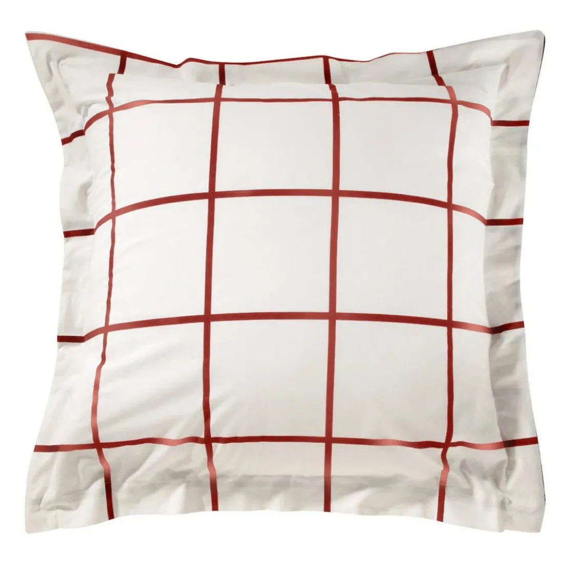 3S. x CollectionTaie d'oreiller ou de traversin coton imprimé - PIASTRELLA - Terracotta/Blanc