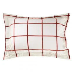 3S. x CollectionTaie d'oreiller ou de traversin coton imprimé - PIASTRELLA - Terracotta/Blanc