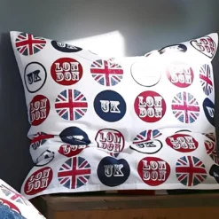 3S. x CollectionTaie d'oreiller anglais Coton - OLD FLAG - Bleu