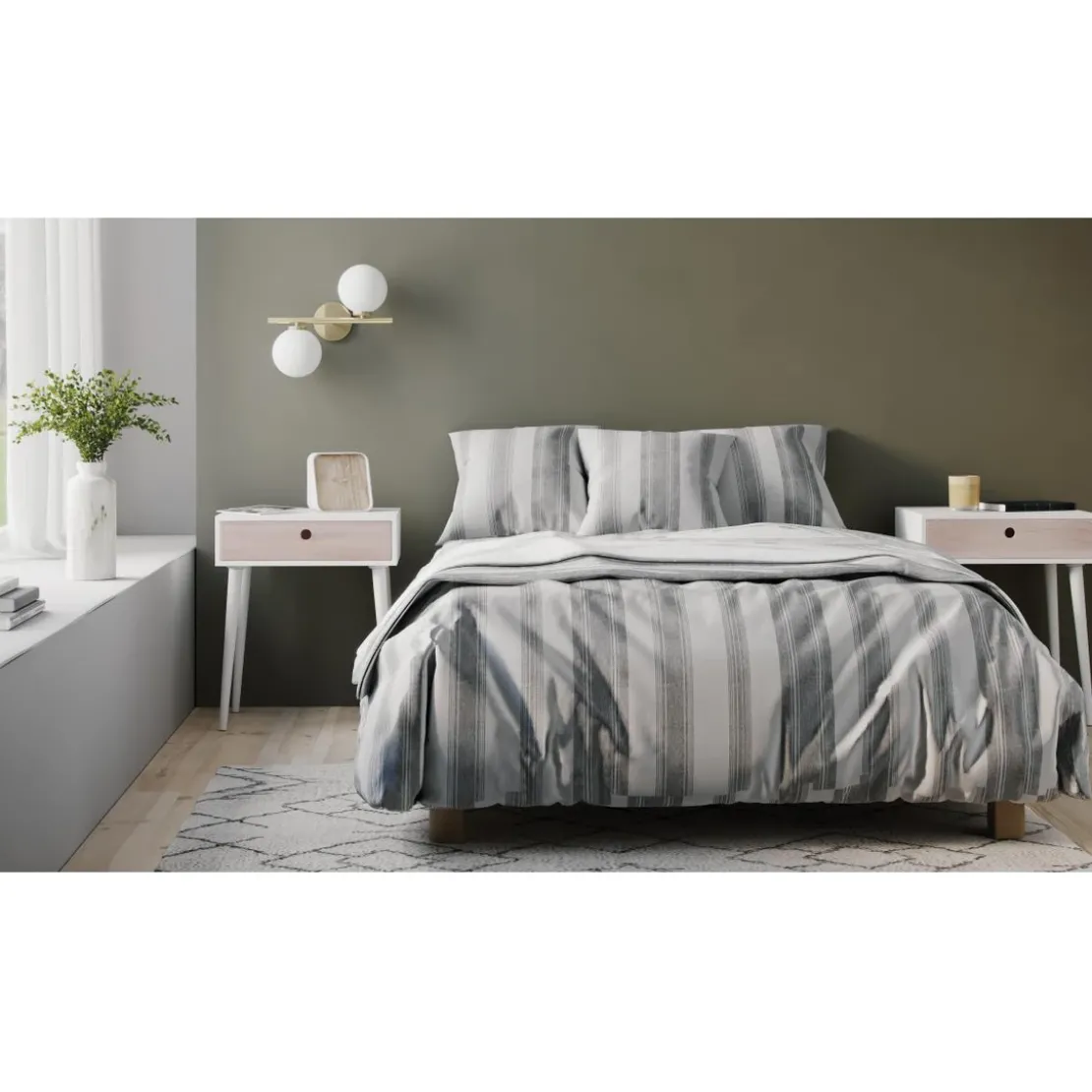 3S. x CollectionTaie d'oreiller coton - MARKUS - Gris