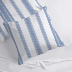3S. x CollectionTaie d'oreiller coton - MARKUS - Bleu/blanc