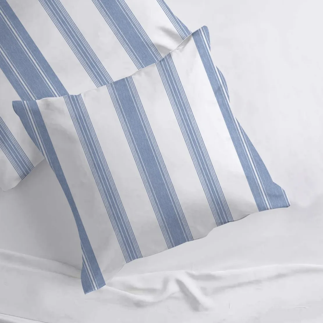 3S. x CollectionTaie d'oreiller coton - MARKUS - Bleu/blanc