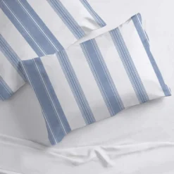 3S. x CollectionTaie d'oreiller coton - MARKUS - Bleu/blanc