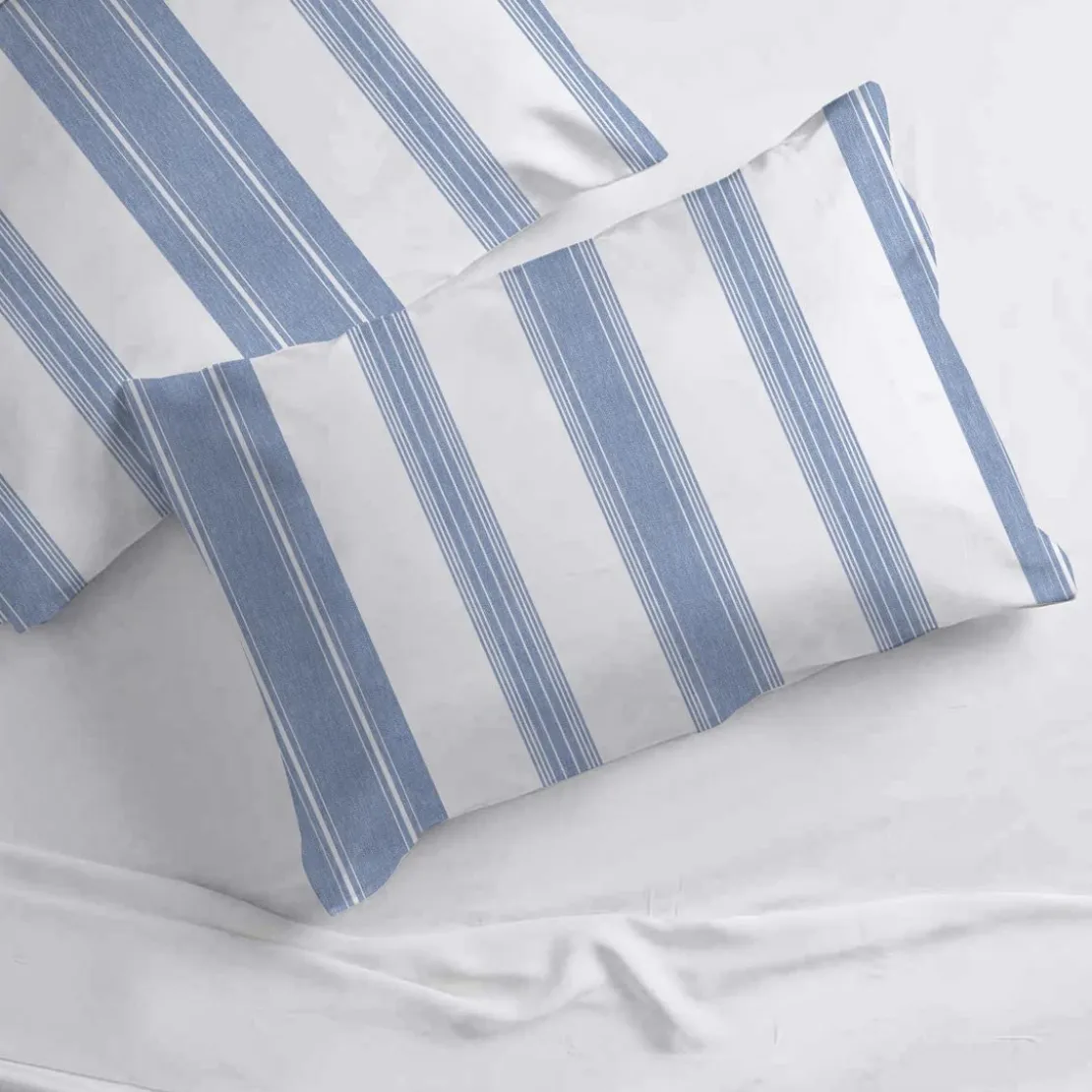 3S. x CollectionTaie d'oreiller coton - MARKUS - Bleu/blanc