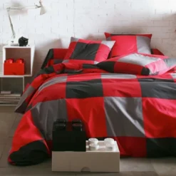 3S. x CollectionTaie d'oreiller coton KUBIKAL - Rouge