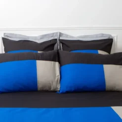 3S. x CollectionTaie d'oreiller en coton - TRIO - Bleu Majorelle