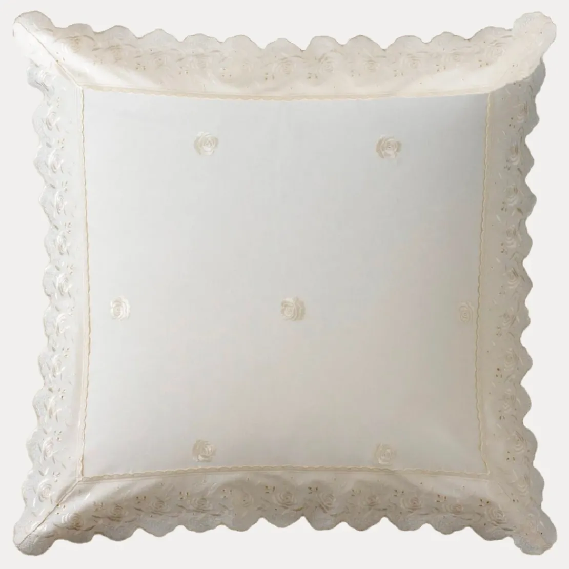 3S. x CollectionTaie d'oreiller polycoton - BRODERIE - Crème