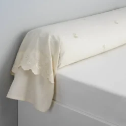 3S. x CollectionTaie d'oreiller polycoton - BRODERIE - Crème