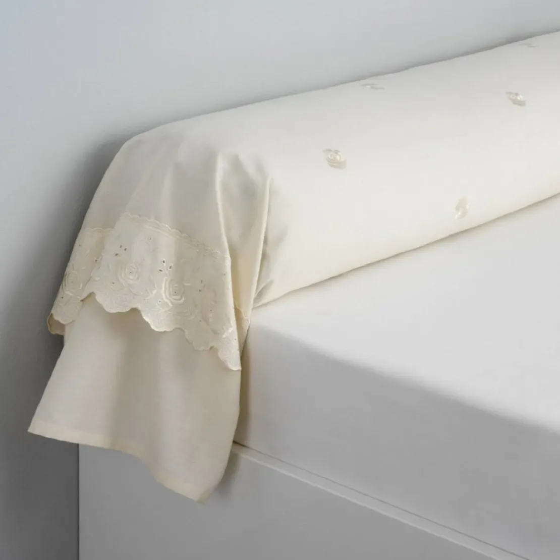 3S. x CollectionTaie d'oreiller polycoton - BRODERIE - Crème