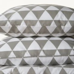 3S. x CollectionTaie d'oreiller, taie de traversin en coton - LORENZ - Gris/Blanc