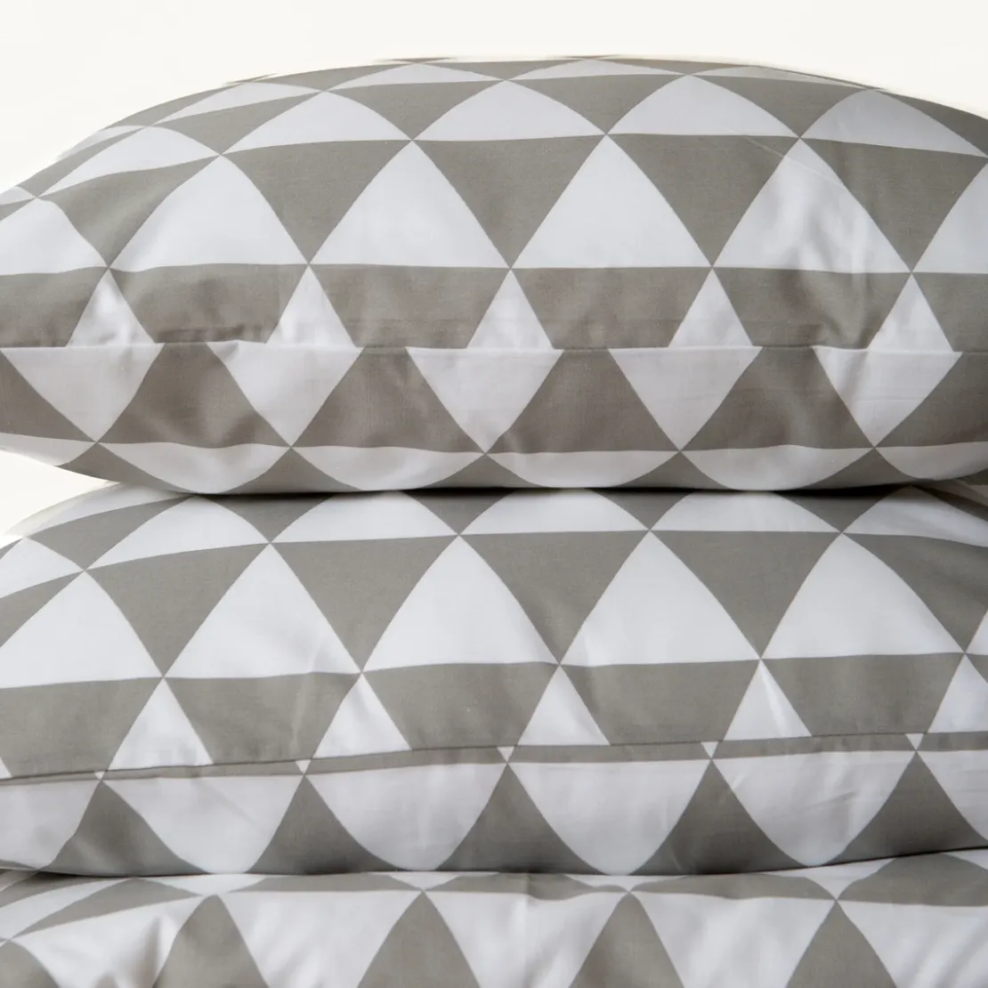 3S. x CollectionTaie d'oreiller, taie de traversin en coton - LORENZ - Gris/Blanc