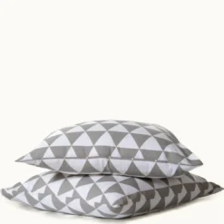 3S. x CollectionTaie d'oreiller, taie de traversin en coton - LORENZ - Gris/Blanc
