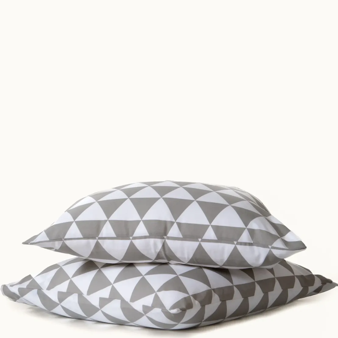 3S. x CollectionTaie d'oreiller, taie de traversin en coton - LORENZ - Gris/Blanc