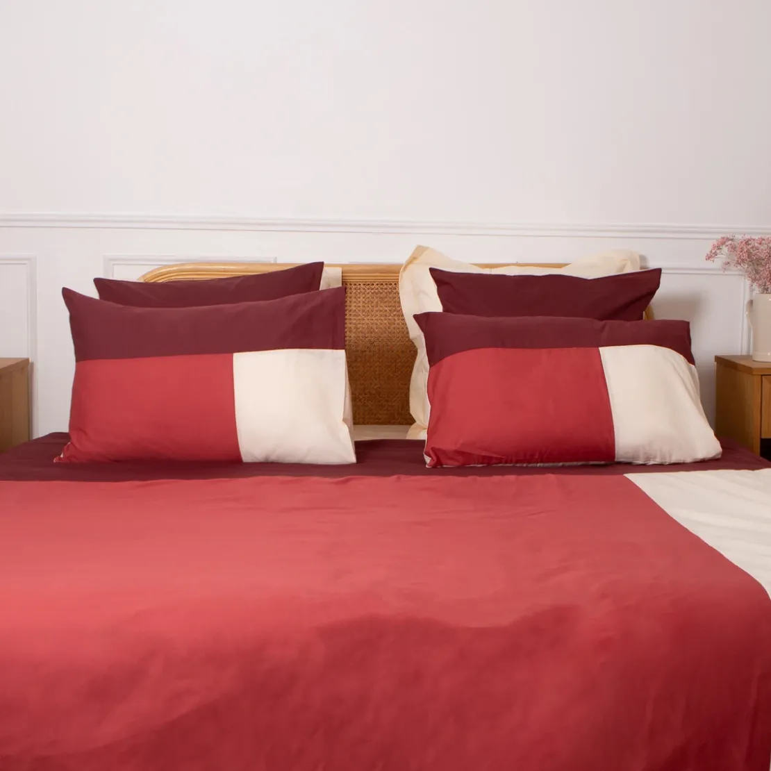 3S. x CollectionTaie d'oreiller en Coton - TRIO -Terracotta