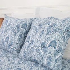 3S. x CollectionTaie d'oreiller, taie de traversin en coton - MISTRY - Bleu