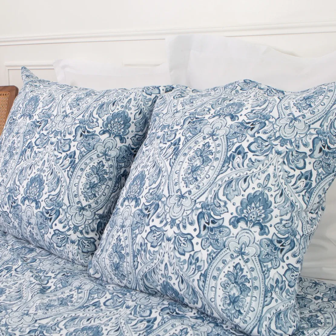 3S. x CollectionTaie d'oreiller, taie de traversin en coton - MISTRY - Bleu