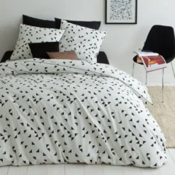 3S. x CollectionTaie d'oreiller coton HAPPY BLACK