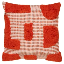 3S. x HomeCoussin tufté en coton orange- POPPY