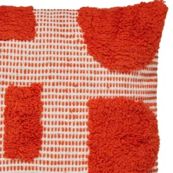 3S. x HomeCoussin tufté en coton orange- POPPY