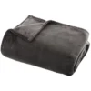 3S. x HomePlaid flanel uni gris foncé 125X150