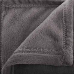 3S. x HomePlaid flanel uni gris foncé 125X150