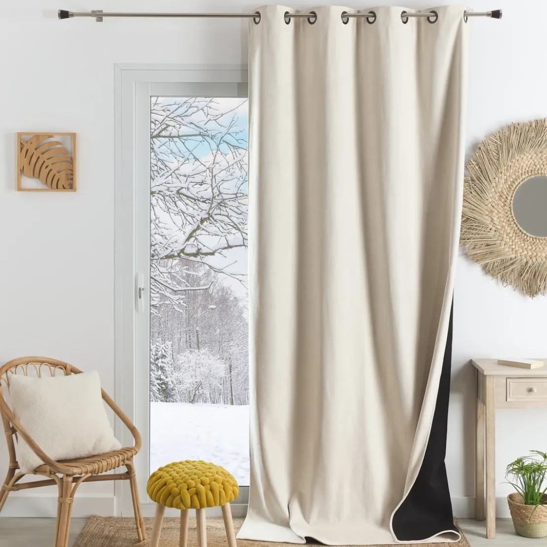 3S. x HomeRIDEAU VOILE SABLE CHAMPAGNE-240X240