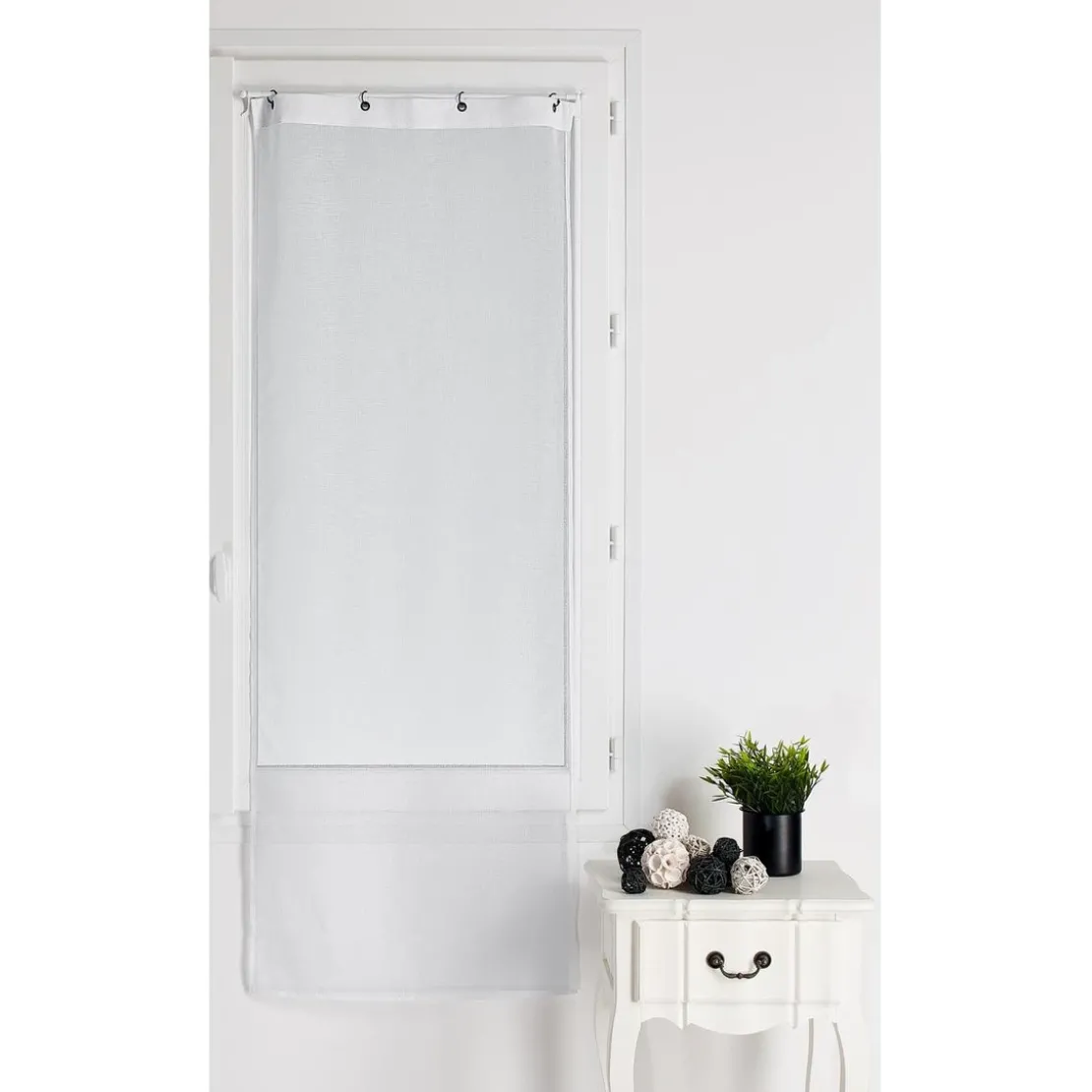 3S. x HomeVitrage Etamine Unie Blanc A L’Unité 90x120