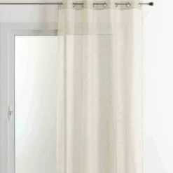 3S. x HomeVoilage en Étamine Fantaisie 140x260 BELUGA - Écru