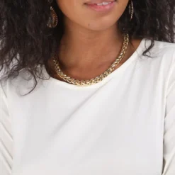 3S. x Le VestiaireBlouse fendue manches 3/4 ajustables femme - écru blanc
