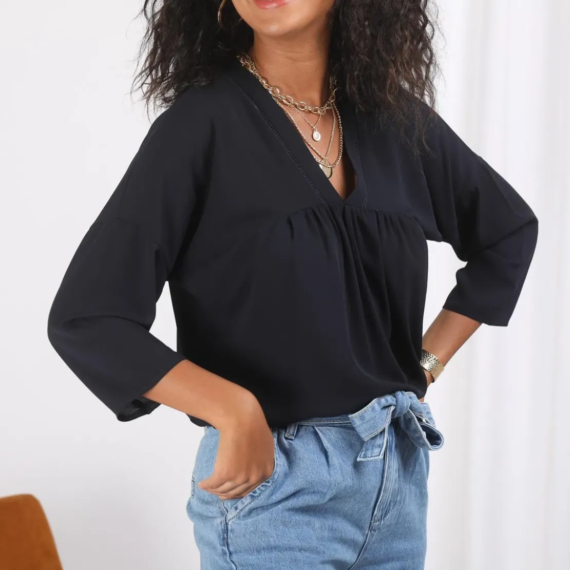 3S. x Le VestiaireBlouse fluide manches 3/4 Eve