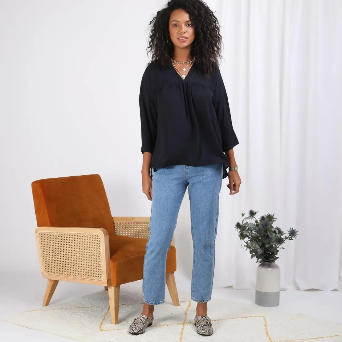 3S. x Le VestiaireBlouse fluide manches 3/4 Eve