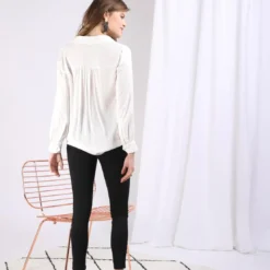 3S. x Le VestiaireBlouse manches longues détail doré Carla en viscose