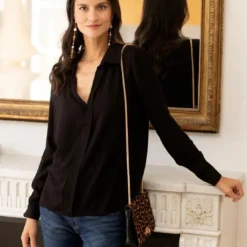 3S. x Le VestiaireBlouse manches longues détail dentelle Dan en viscose