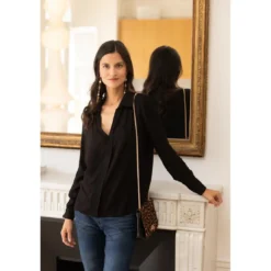 3S. x Le VestiaireBlouse manches longues détail dentelle Dan en viscose