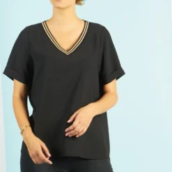 3S. x Le VestiaireBlouses col V détail bandes à l'encolure Elena