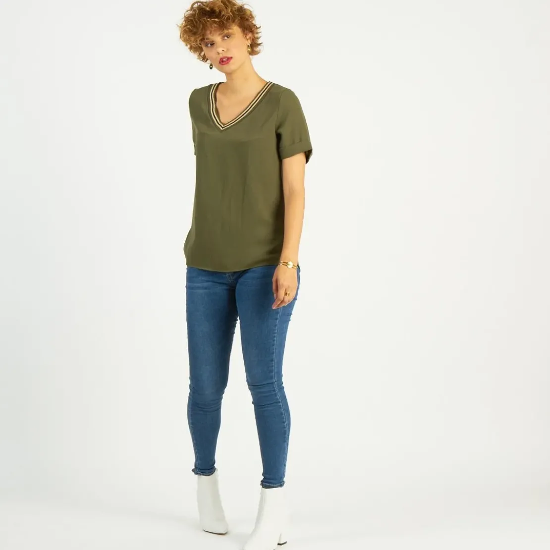 3S. x Le VestiaireBlouses col V détail bandes à l'encolure Elena