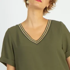 3S. x Le VestiaireBlouses col V détail bandes à l'encolure Elena