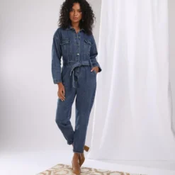 3S. x Le VestiaireCombinaison pantalon en denim Charlie