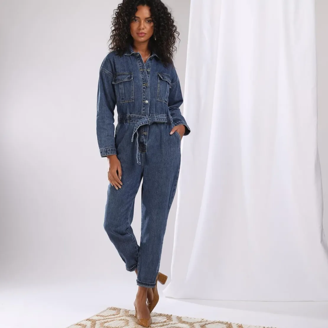 3S. x Le VestiaireCombinaison pantalon en denim Charlie