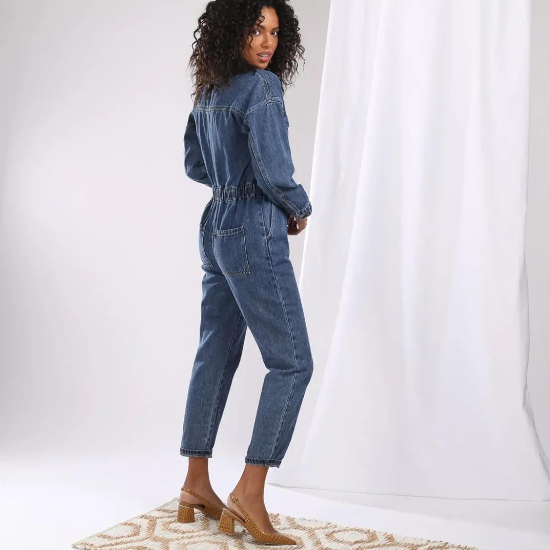 3S. x Le VestiaireCombinaison pantalon en denim Charlie