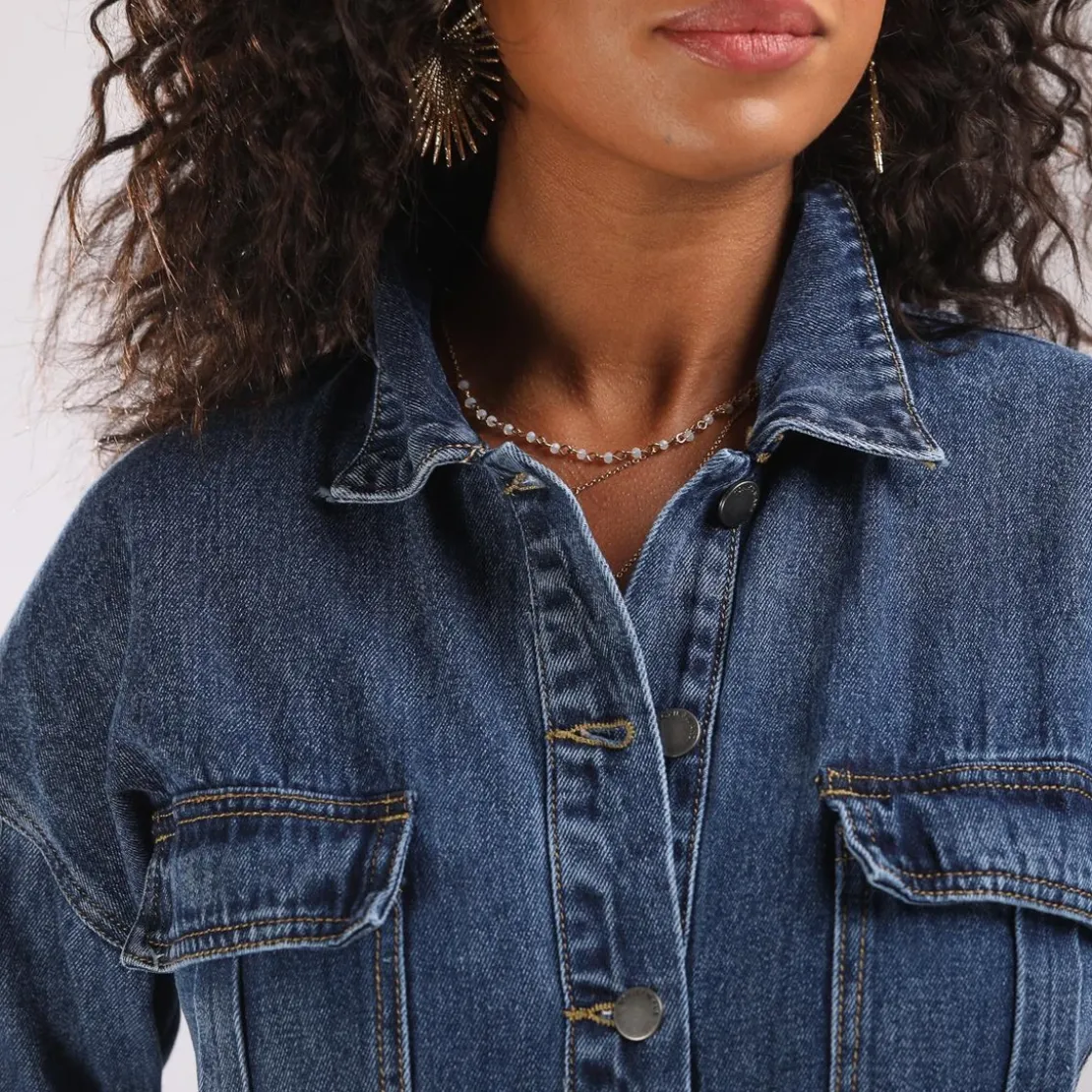 3S. x Le VestiaireCombinaison pantalon en denim Charlie