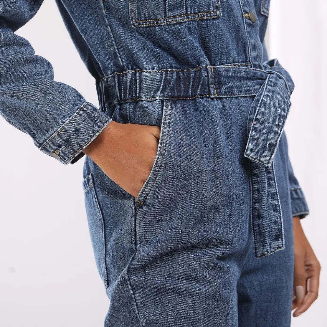 3S. x Le VestiaireCombinaison pantalon en denim Charlie