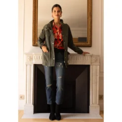 3S. x Le VestiaireJean large 5 poches déchiré devant femme - Denim Bleu en coton